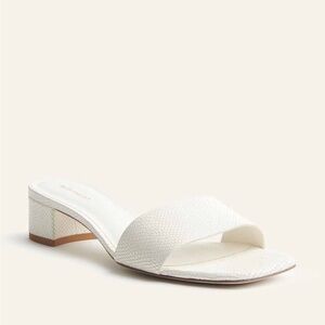 Reformation Women’s 9.5 White Mules Mandy Block Heel Elegant Minimal Sandals